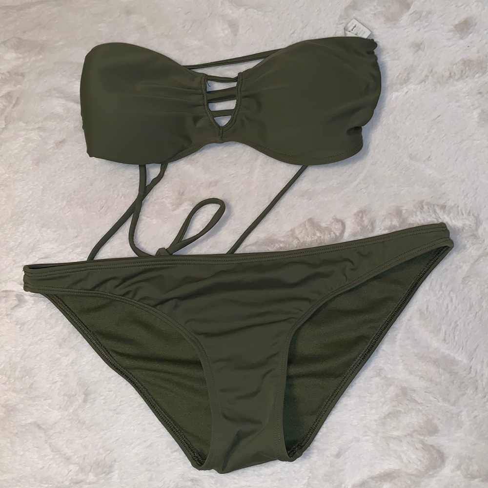 Small Medium Hollister green bikini set